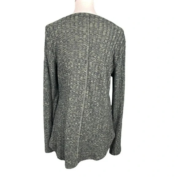 No Boundaries Shirt Size XL (15-17) Dark Green Black Ribbed Knit Long Sleeve - Picture 3 of 6
